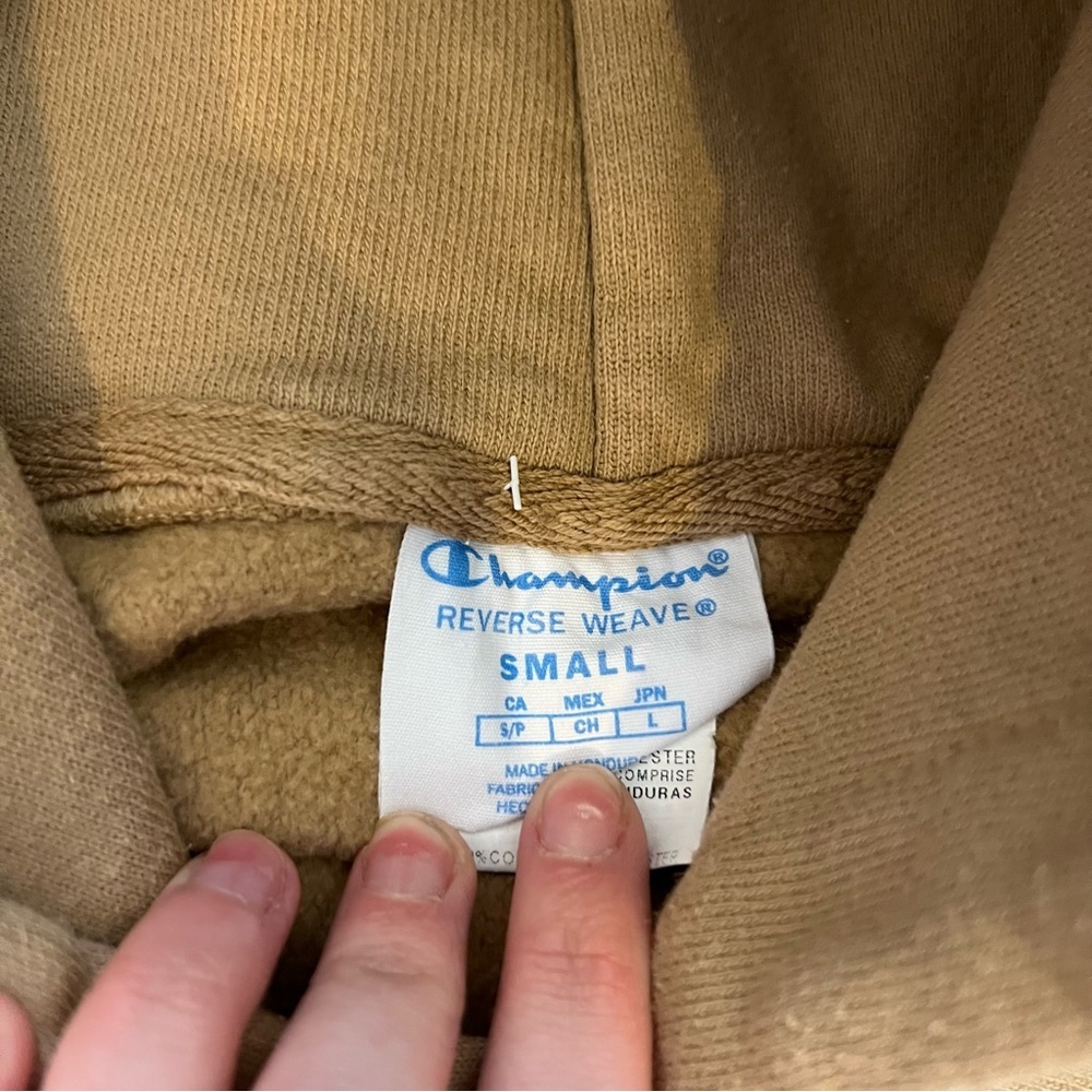 Urban Outfitters Champion Reverse Weave Heavyweight Hoodie Sweatshirt Khaki - Picture 3 of 4